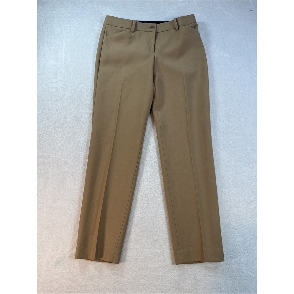 Talbots Women's Tan High Rise Hampshire Ankle Pants Petite Sz 4 Career Wear